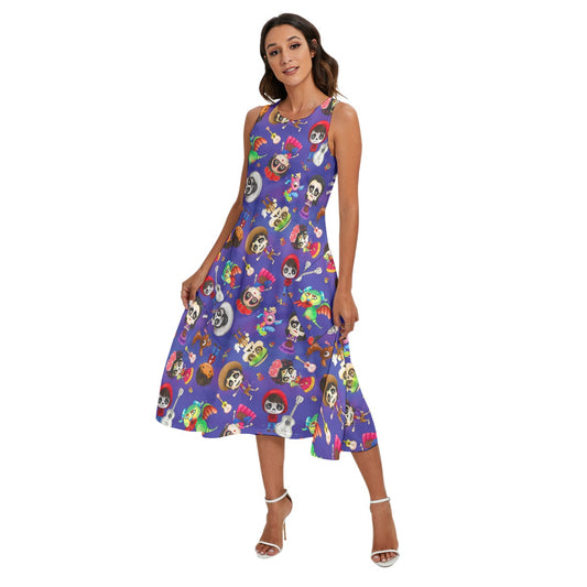 Poco Loco Día de Muertos - Women’s Diagonal Pocket Midi Dress