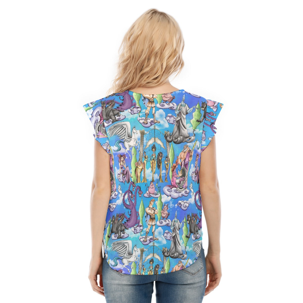Mythic Hero Chaos Clouds - Women’s Flutter Sleeve Top