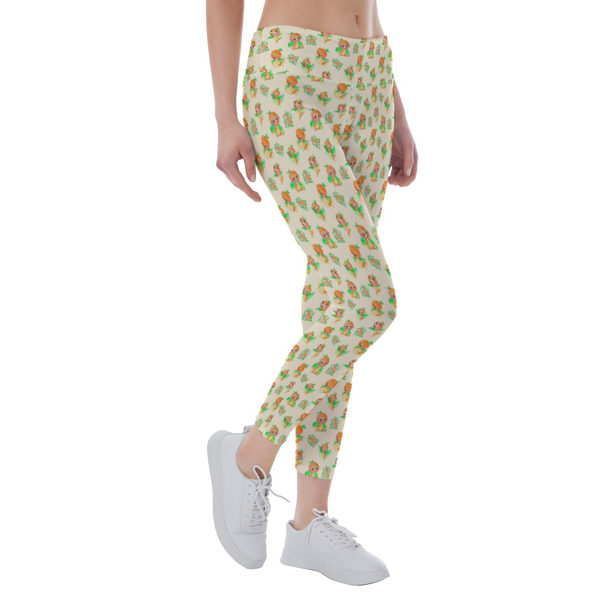 Citrus Charm Bird - Women's Yoga Leggings