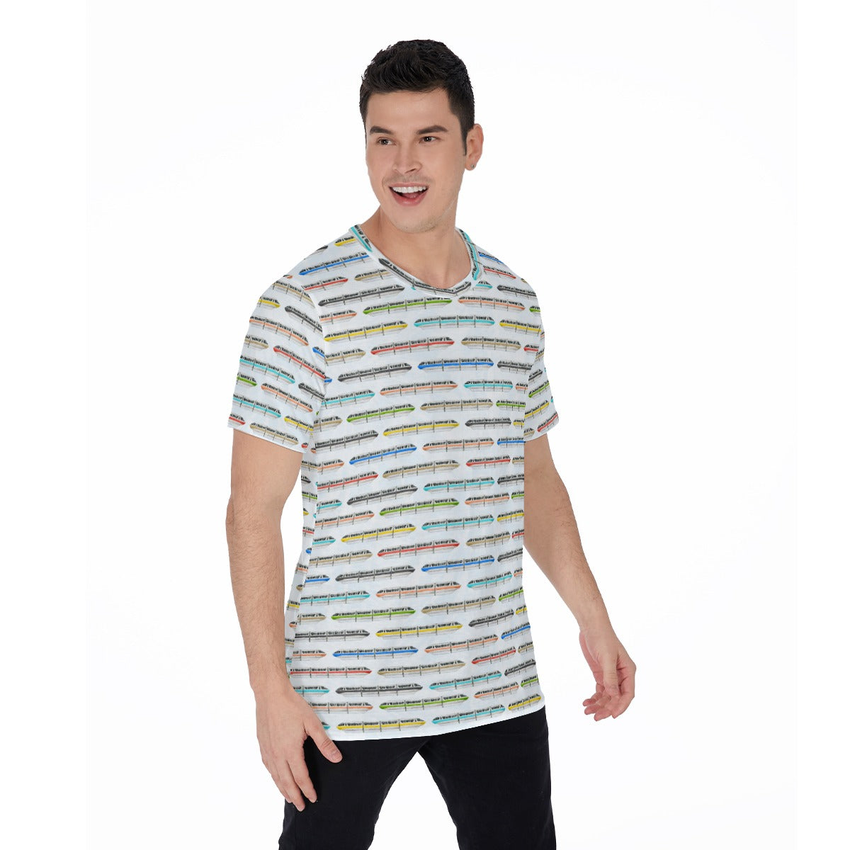 Monorail Rainbow Express - Men's Short Sleeve T-Shirt
