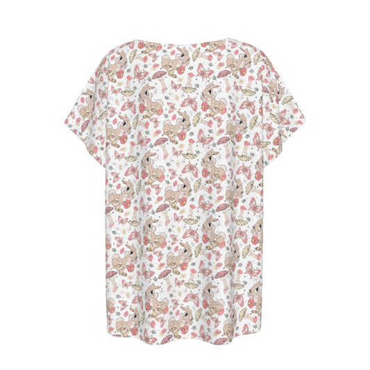 Woodland Bunny Cottagecore - Women’s Relaxed Fit Scoop Tee