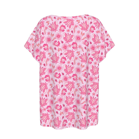 Pink Mushroom Moths - Women’s Relaxed Fit Scoop Tee