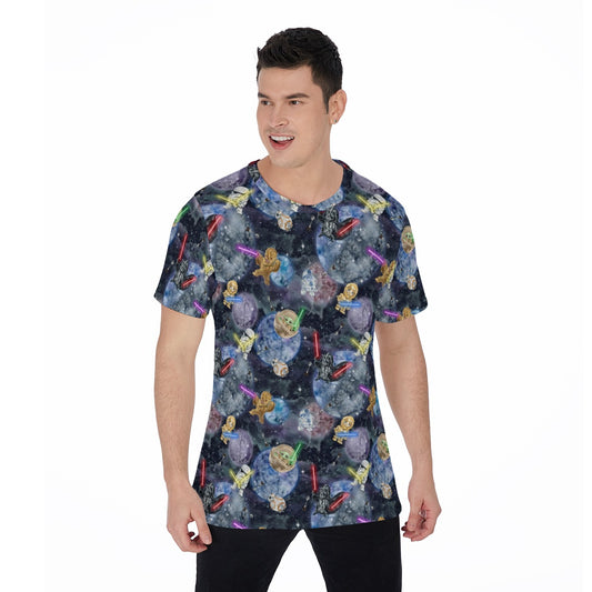 Watercolor Cosmic Battle - Men's Short Sleeve T-Shirt