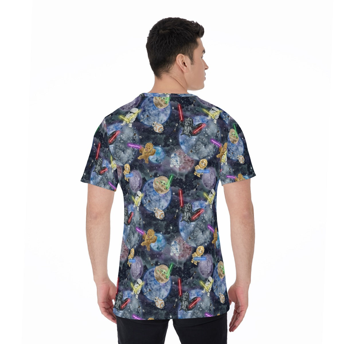 Watercolor Cosmic Battle - Men's Short Sleeve T-Shirt