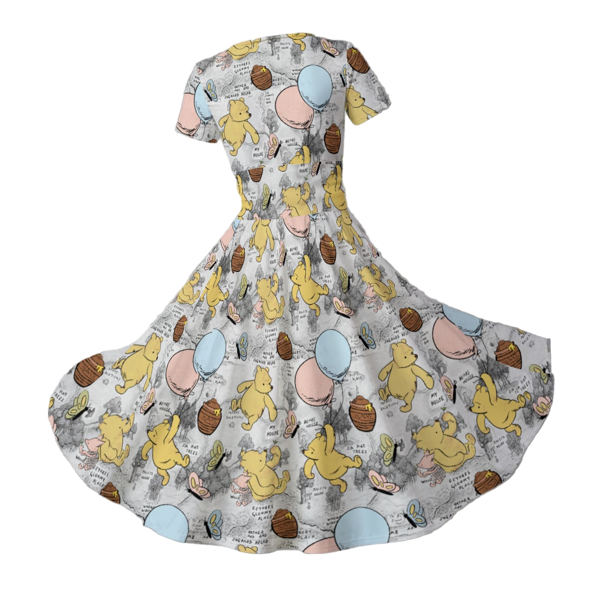 Silly Old Bear - Women's V-Neck Ruched Midi Dress