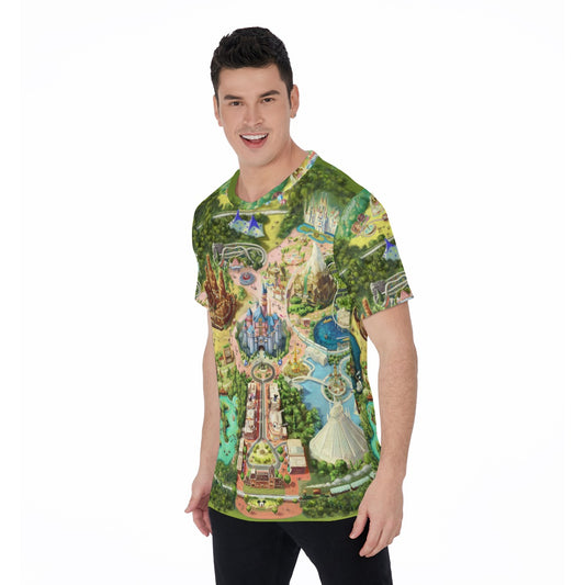 Colorful Theme Park Map - Men's Short Sleeve T-Shirt