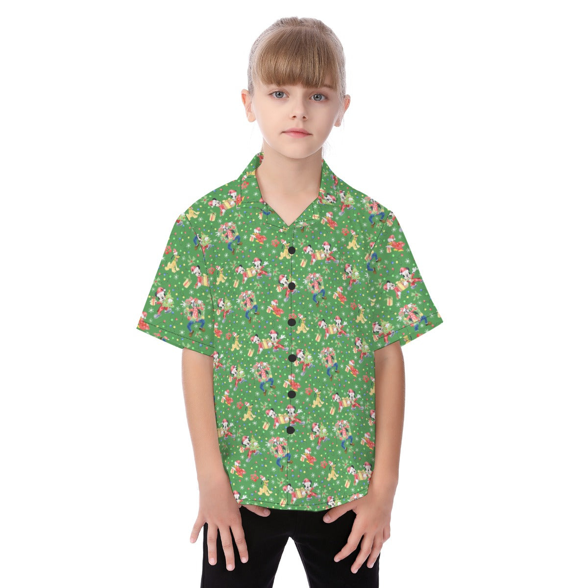 Mouse & Friends Christmas Cheertmas - Kid's Hawaiian Button Up Shirt
