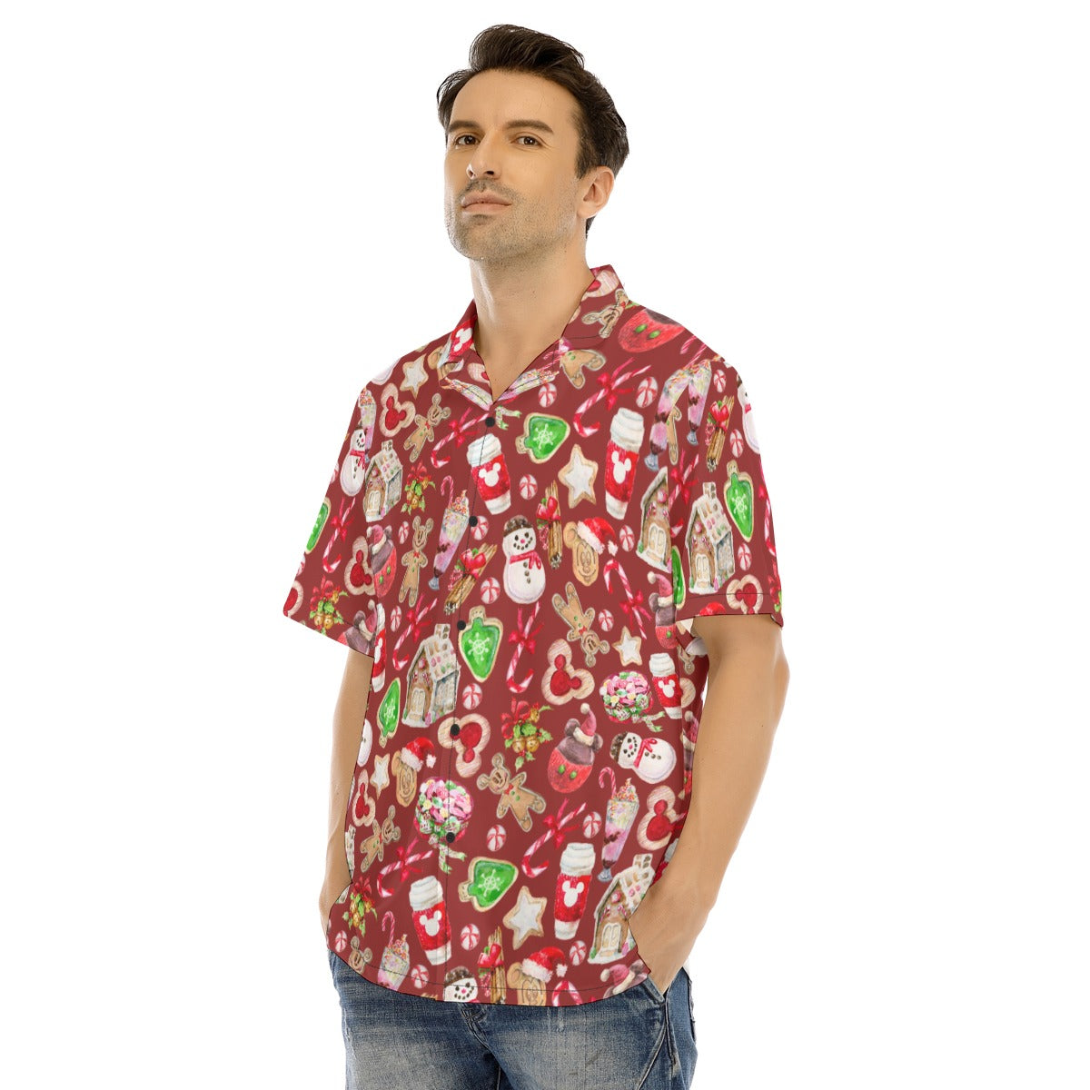 Christmas Snack Goals - Men's Hawaiian Button Up Shirt