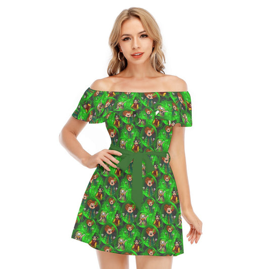 Wicked Witches’ Coven - Women's Off-shoulder Ruffle Dress