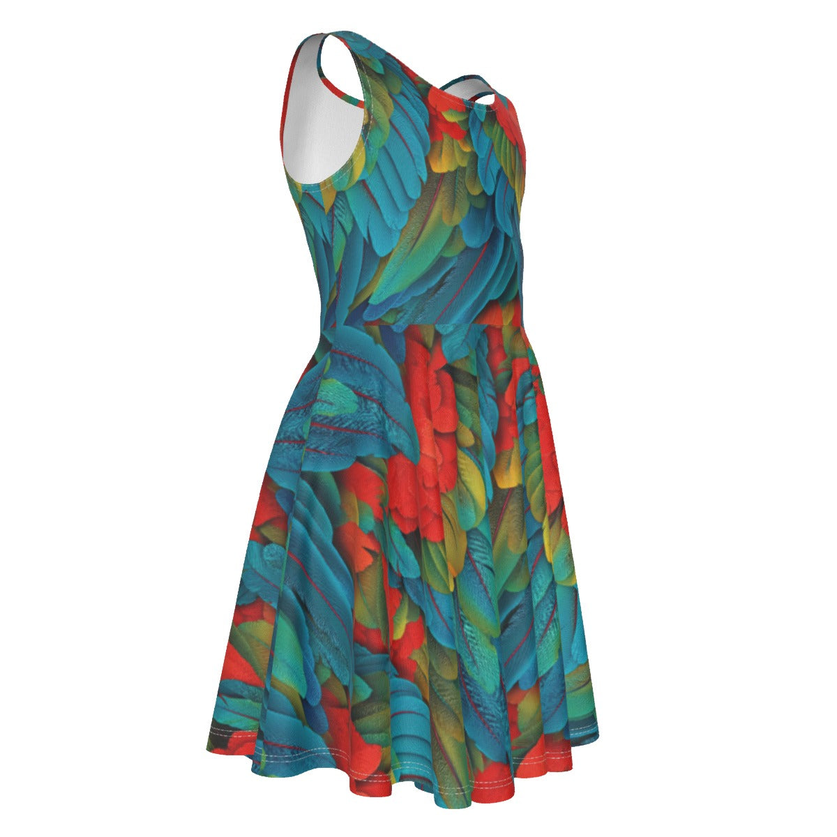 Animal Print - Macaw Parrot - Kid's Sleeveless Skater Dress