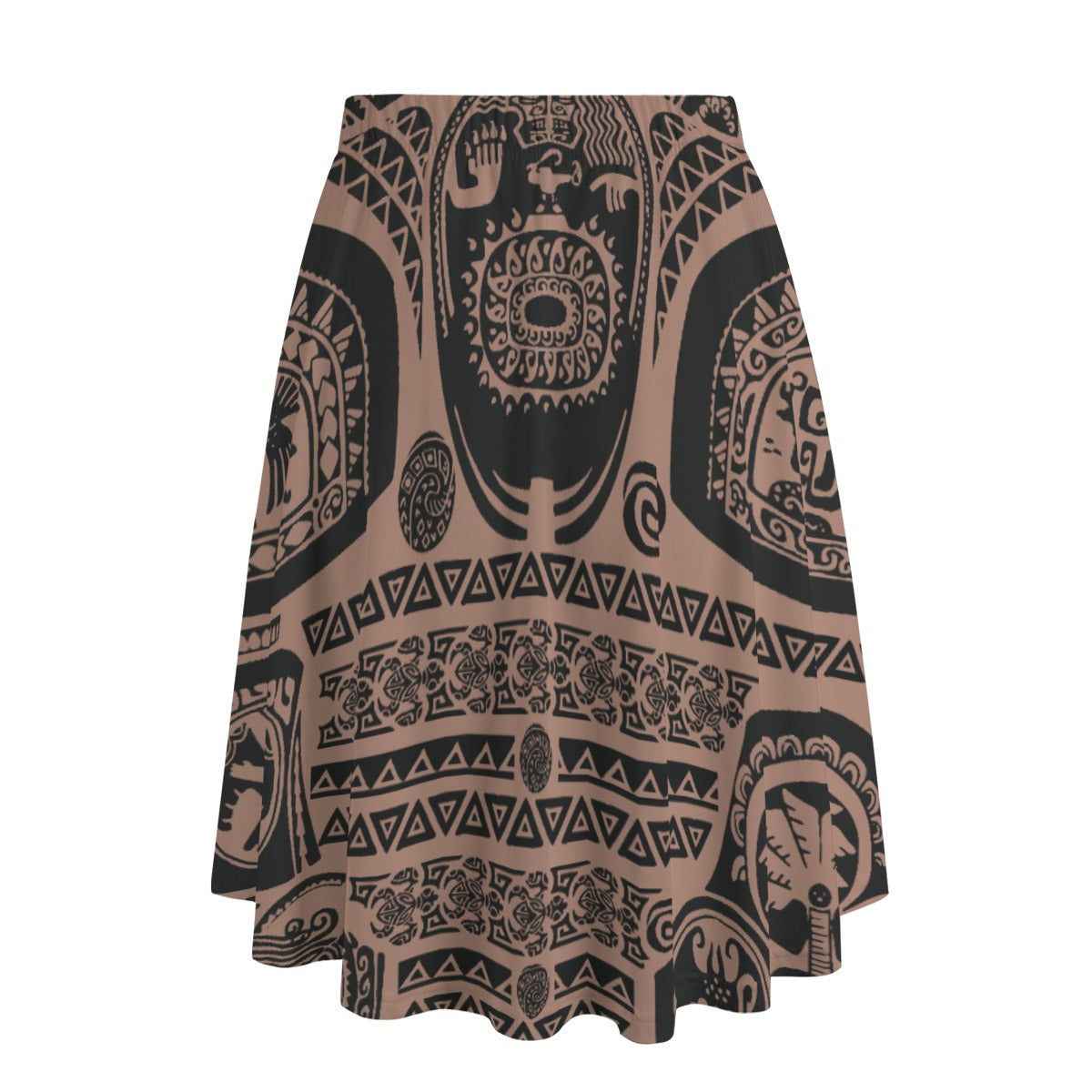 Polynesian Tattoo Motifs - Women’s Pocket Midi Skirt