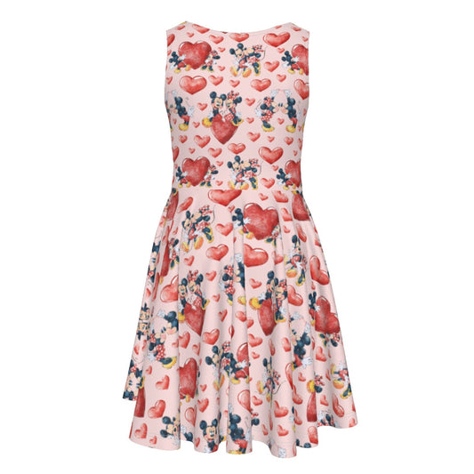 Valentine Mouse Couplennie - Kid's Sleeveless Skater Dress