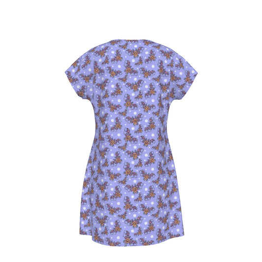 Blooming Bats - Women's T-Shirt Dress