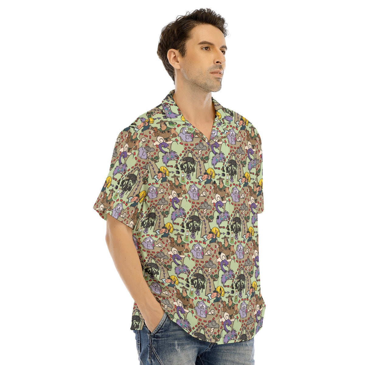 Emperor’s Chaotic Groove - Men's Hawaiian Button Up Shirt