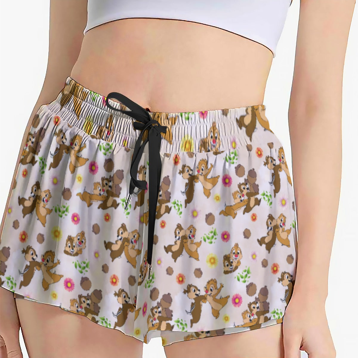Cheeky Chipmunk Duo - Women's Flowy Pocket Shorts