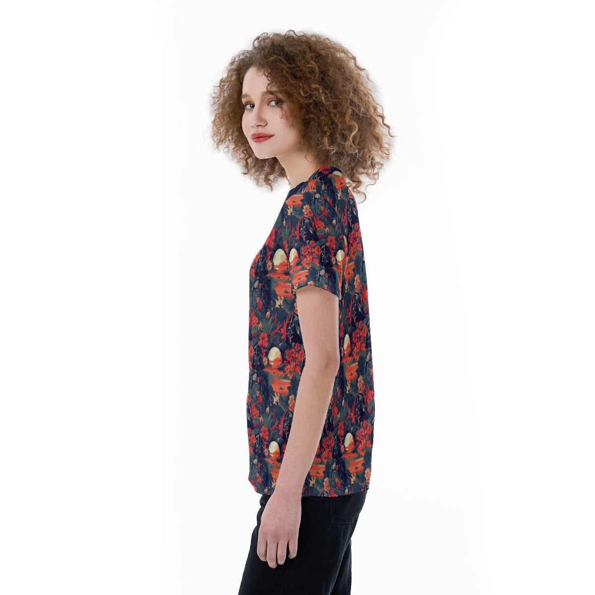 Tropical Dark Side Escape - Women's Short Sleeve V-Neck T-Shirt