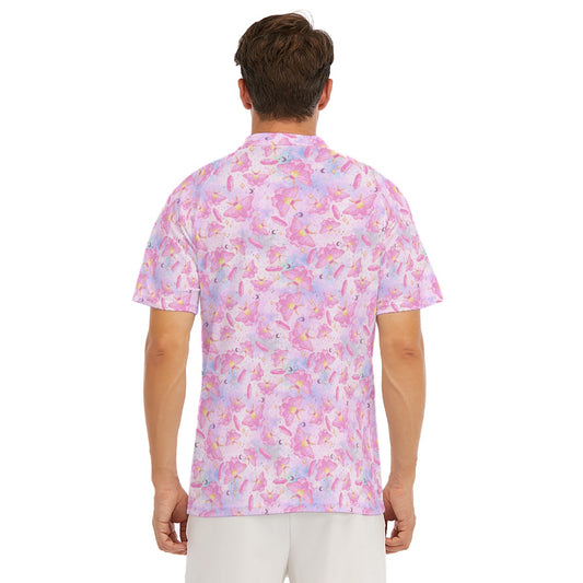 Pink Crystal Lunar Moths - Men's Polo Shirt