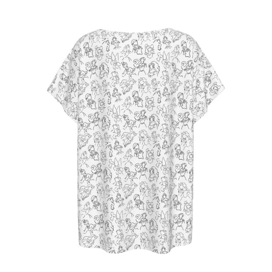 Monochrome Royal Silhouettes - Women’s Relaxed Fit Scoop Tee