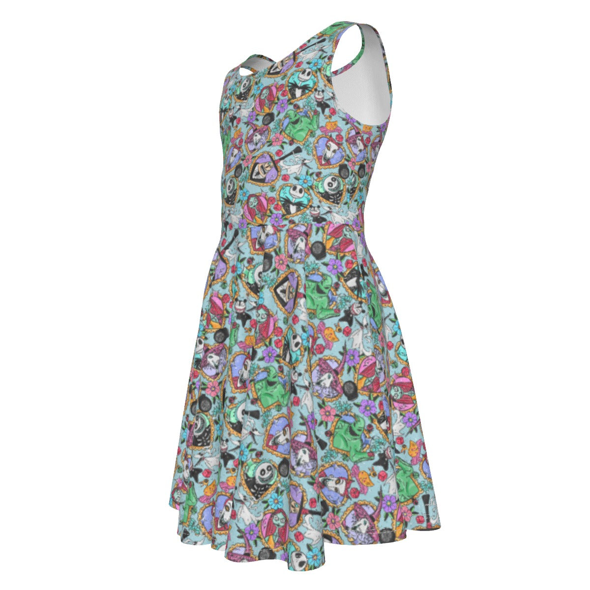 Tattoo Hearts Spooky Crew - Kid's Sleeveless Skater Dress