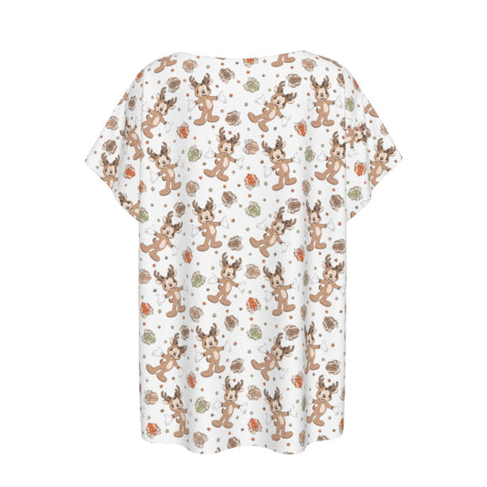 Reindeer Onesie Cheer - Women’s Relaxed Fit Scoop Tee