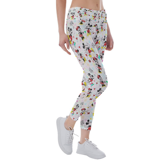 Doodle Mouse Magic - Women's Yoga Leggings
