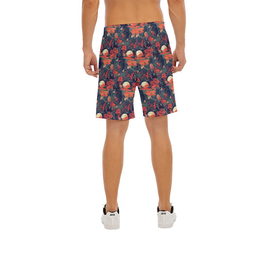 Tropical Dark Side Escape - Men’s Pocket Beach Shorts