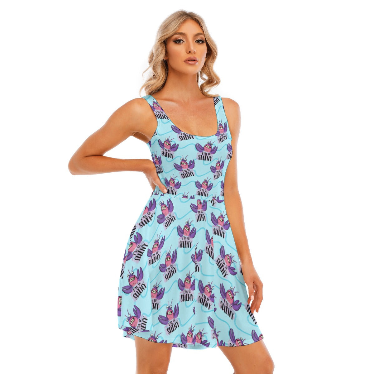 Shiny Deep-Sea Villain - Women's Sleeveless Pocket Skater Dress