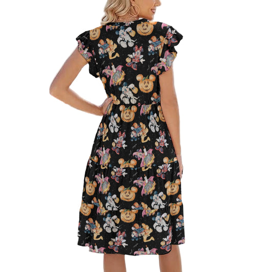 Mouse Friends Halloween Costumes - Women's Tiered Pocket Midi Dress