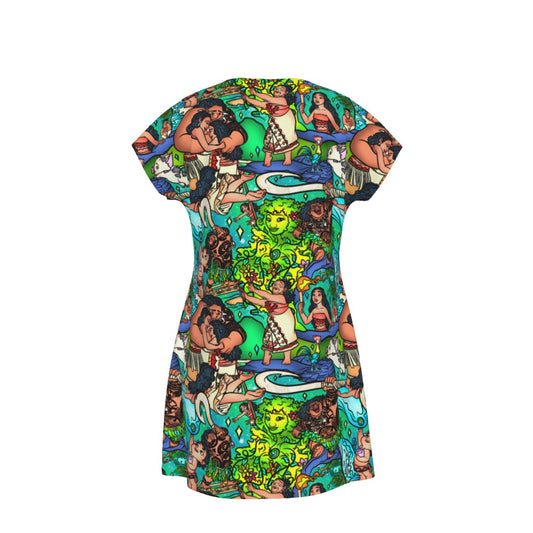 Ocean Voyager Storybook Scenes - Women's T-Shirt Dress