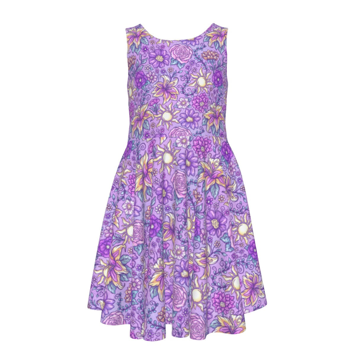 Fairytale Florals – Radiant Sunlight - Kid's Sleeveless Skater Dress