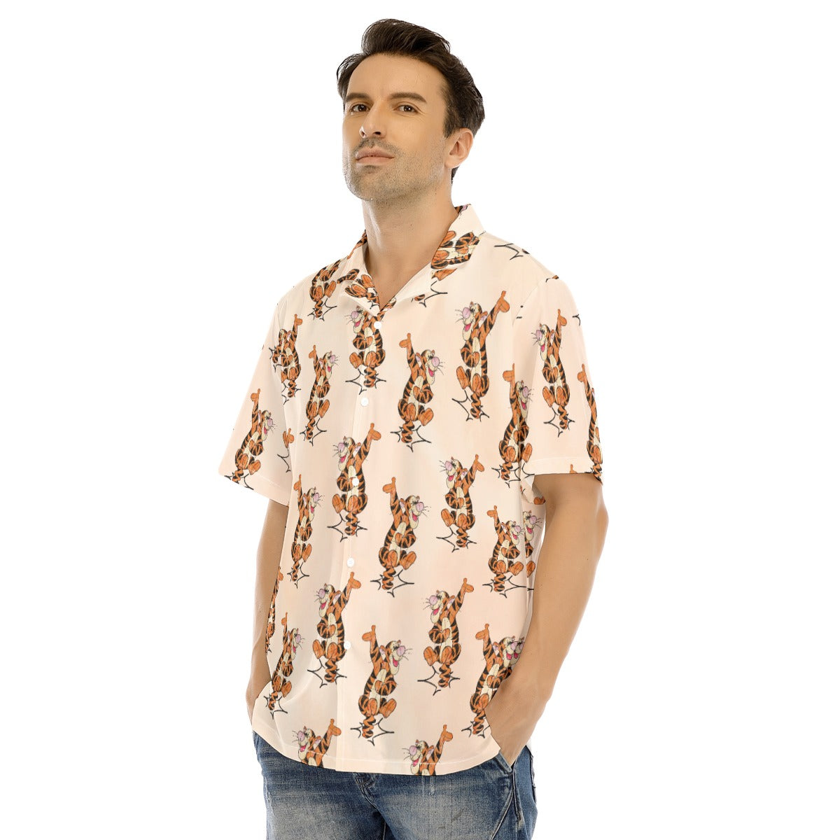 Sketched Bouncing Buddy - Men's Hawaiian Button Up Shirt