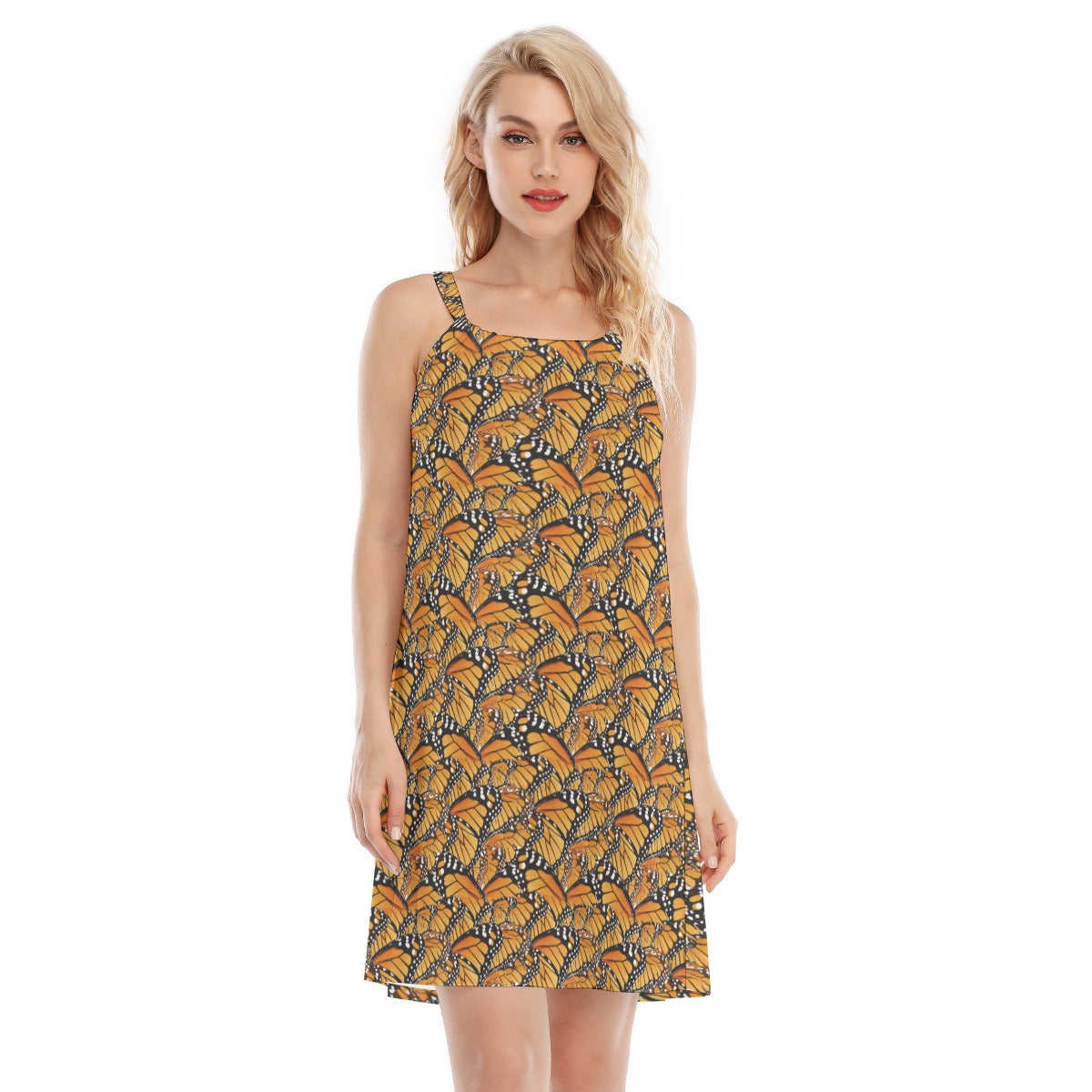 Animal Print - Monarch Butterfly - Women’s Adjustable Sundress