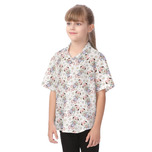 Daisy Crown Delight - Kid's Hawaiian Button Up Shirt