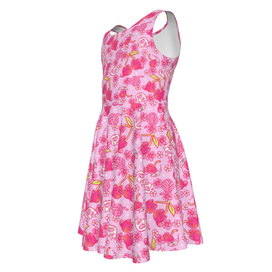 Fruitimals - Cherry Kittens - Kid's Sleeveless Skater Dress