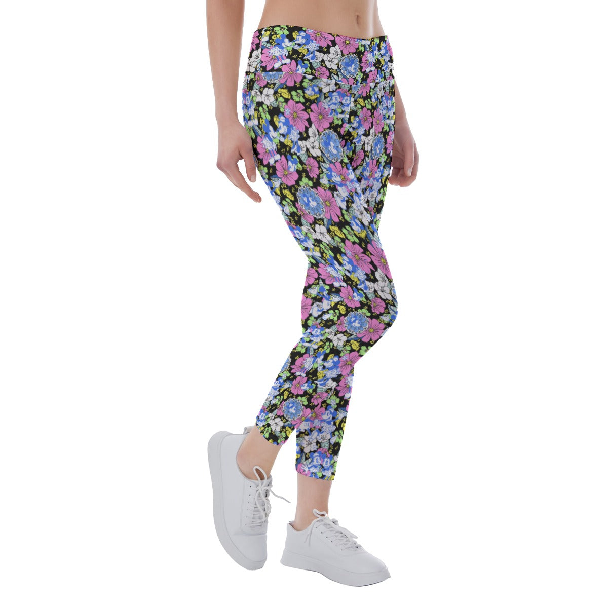 Garden Whimsy - Vintage Mouse Romancennie - Women's Yoga Leggings