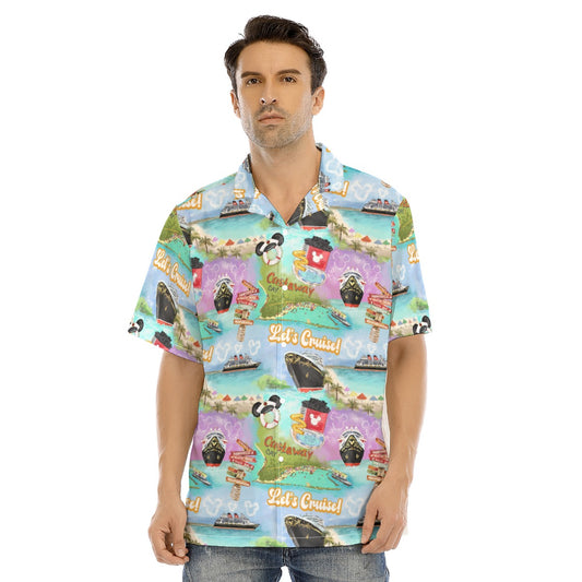 Tropical Castaway Island - Men's Hawaiian Button Up Shirt