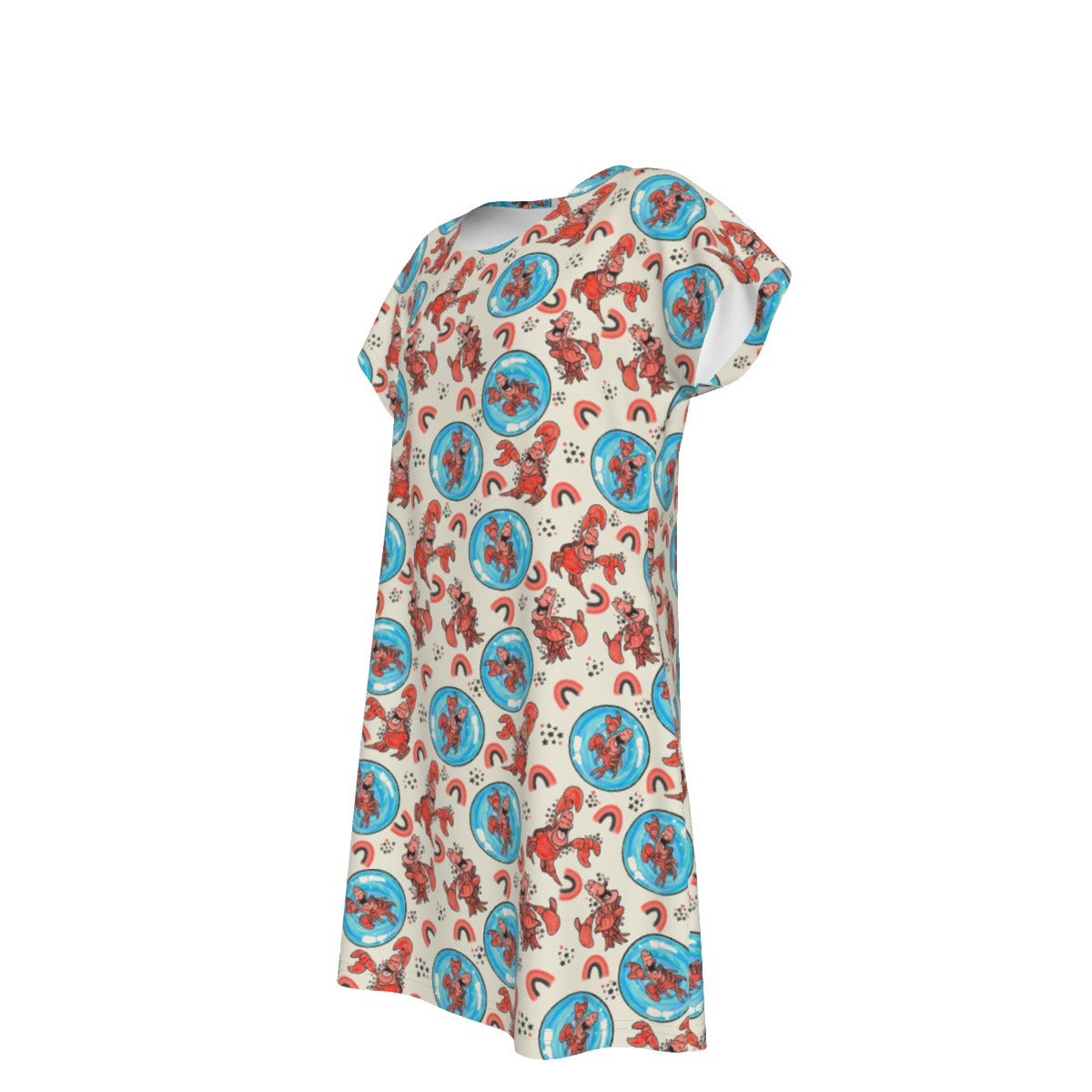 Joyful Crab by the Sea - Women's T-Shirt Dress