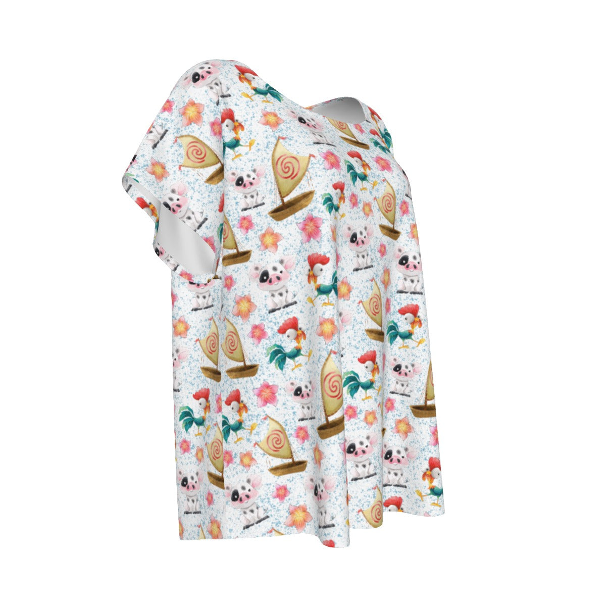 Island Pig & Rooster Duo - Women’s Relaxed Fit Scoop Tee