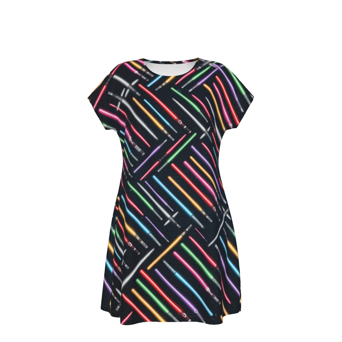Vibrant Galaxy Sabers - Women's T-Shirt Dress