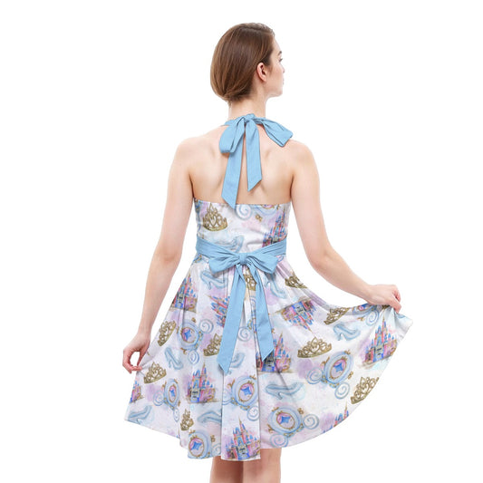 Watercolor Fairytale Fantasy - Women's Halter Vintage Pocket Dress