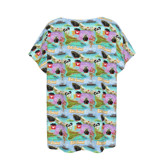 Tropical Castaway Island - Women’s Relaxed Fit Scoop Tee