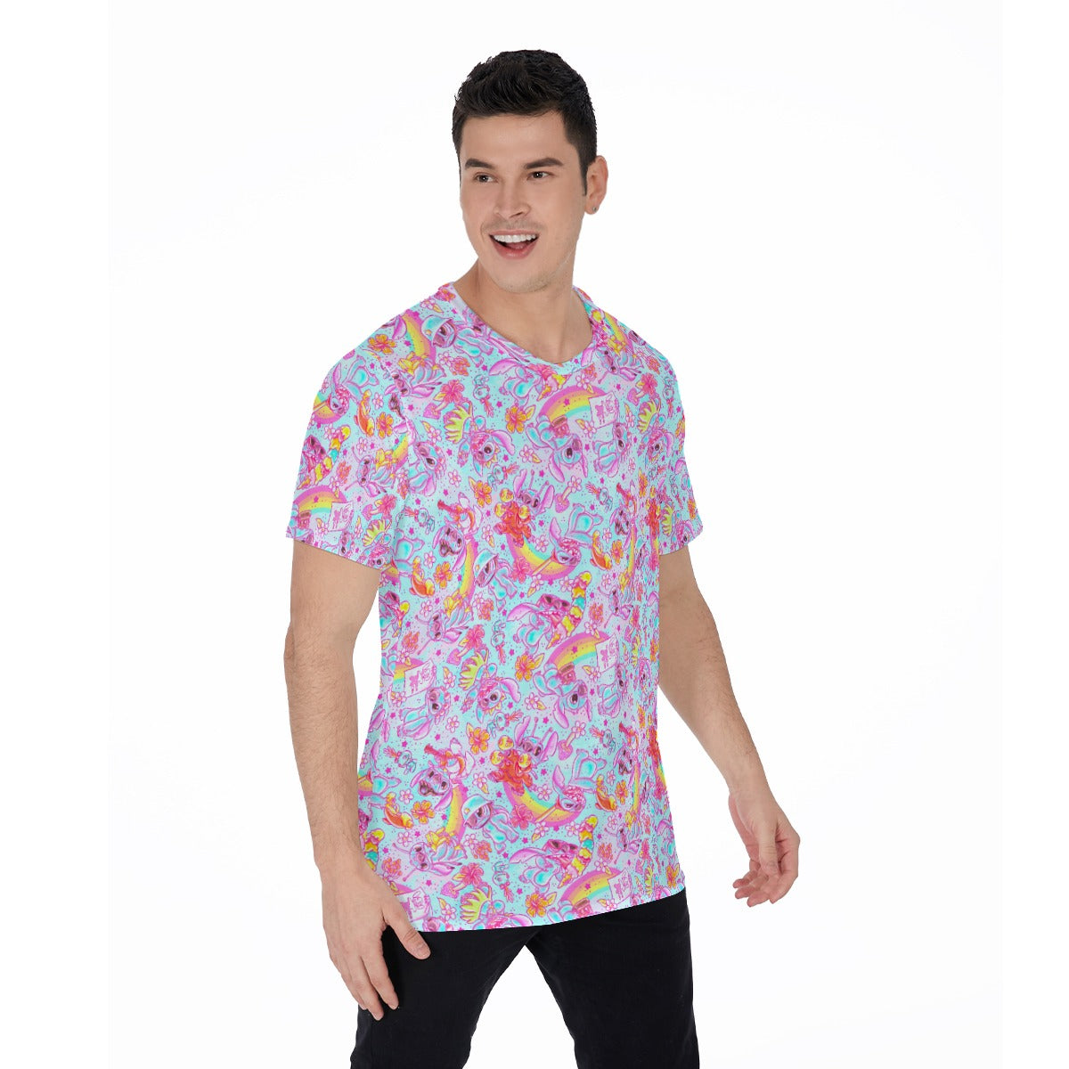 Neon Rainbow Mischief - Men's Short Sleeve T-Shirt