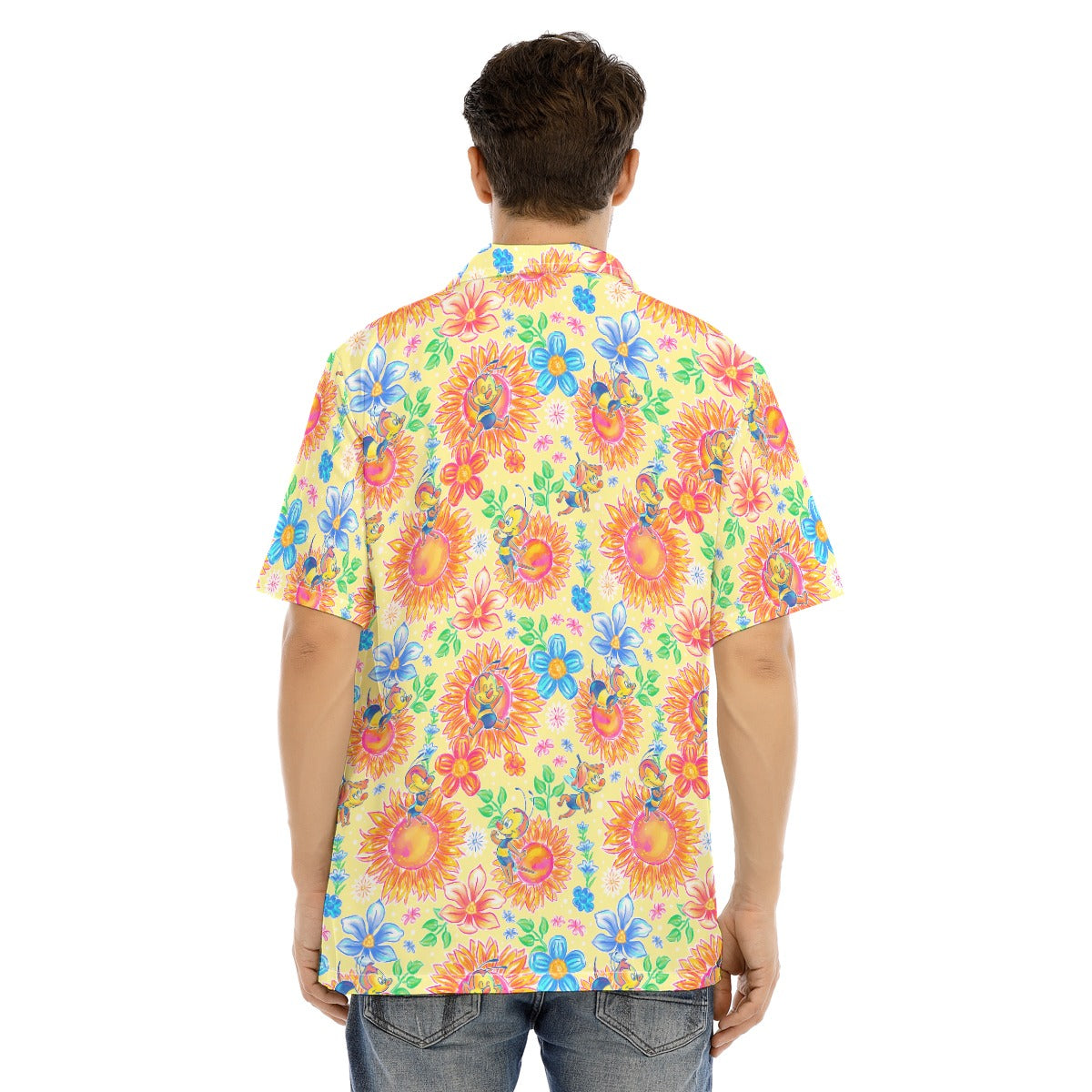 Buzzing Garden Buddy - Men's Hawaiian Button Up Shirt