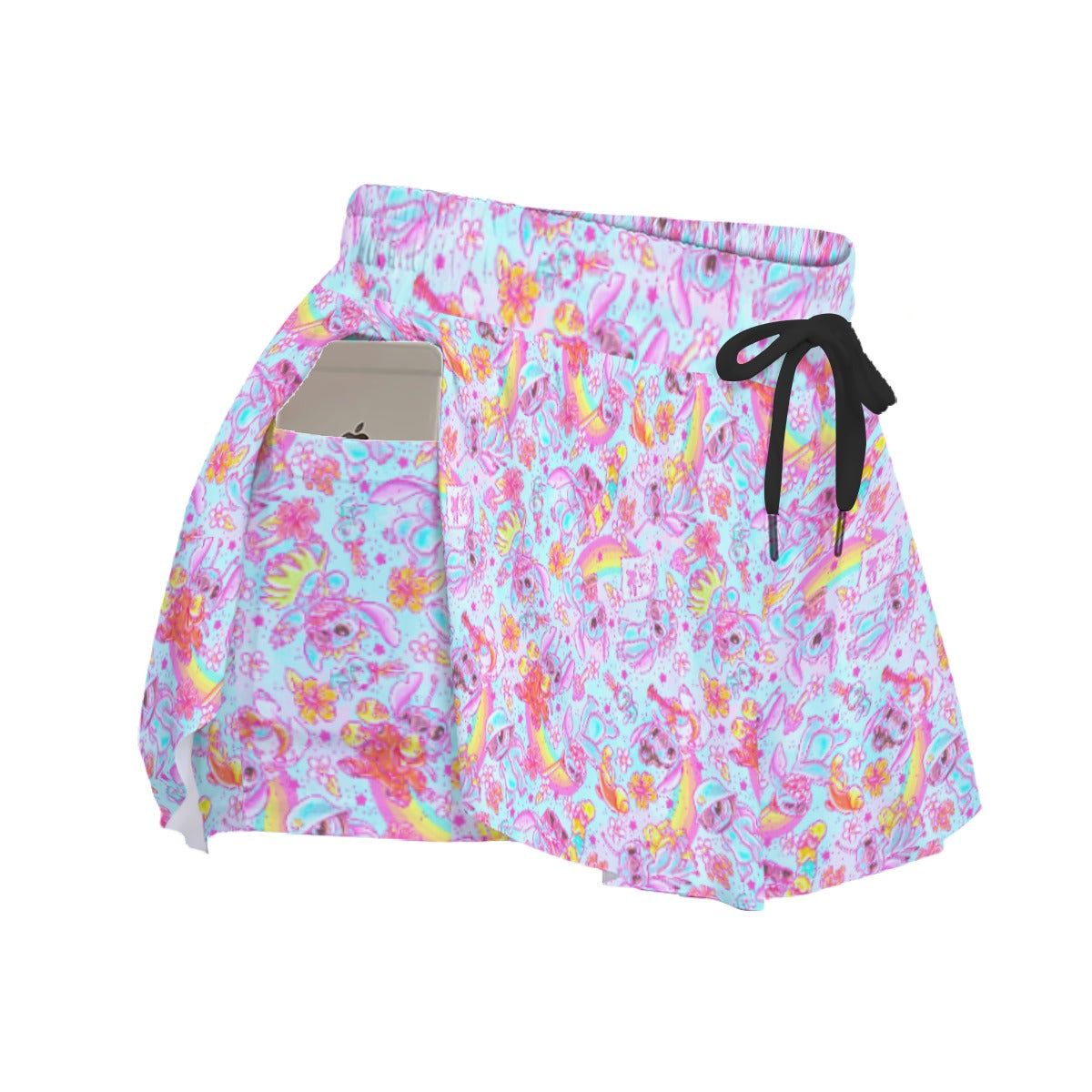 Neon Rainbow Mischief - Women's Flowy Pocket Shorts