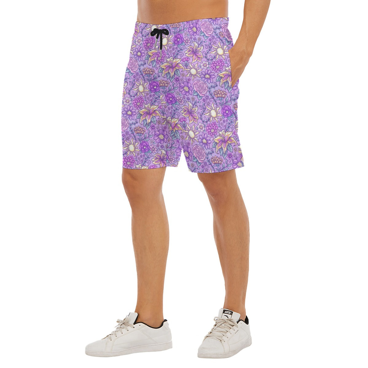 Fairytale Florals – Radiant Sunlight - Men’s Pocket Beach Shorts