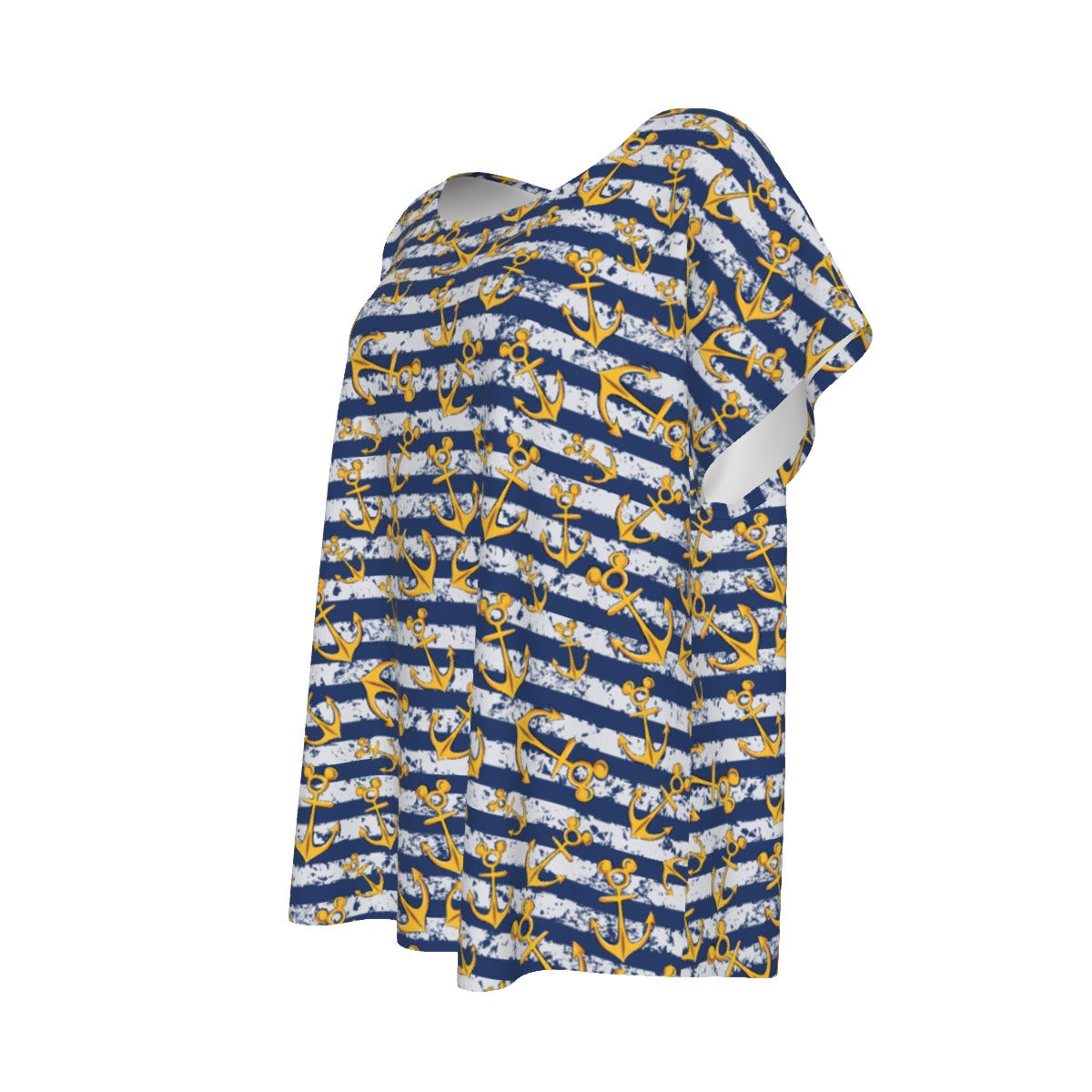 Nautical Mouse Ear Anchors - Women’s Relaxed Fit Scoop Tee