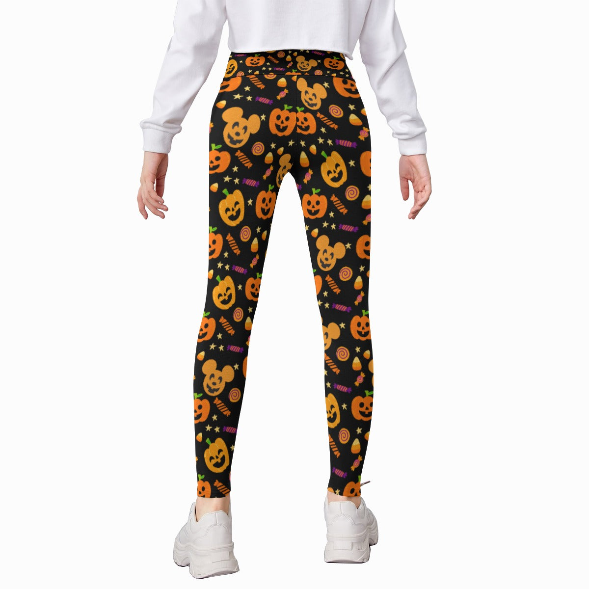 Cheerful Pumpkin Mouse Halloween - Kid's Leggings