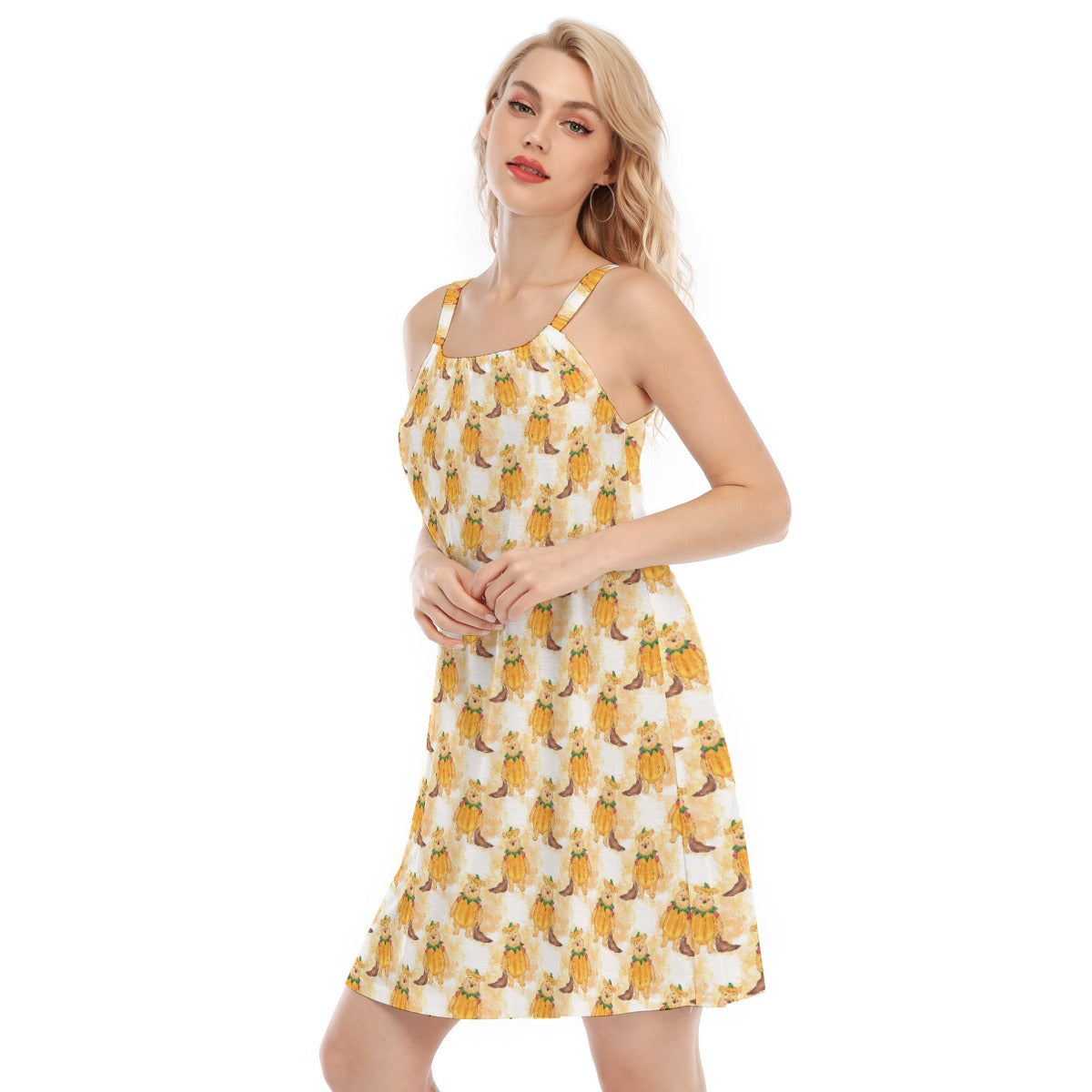 Pumpkin Bear Mischief - Women’s Adjustable Sundress