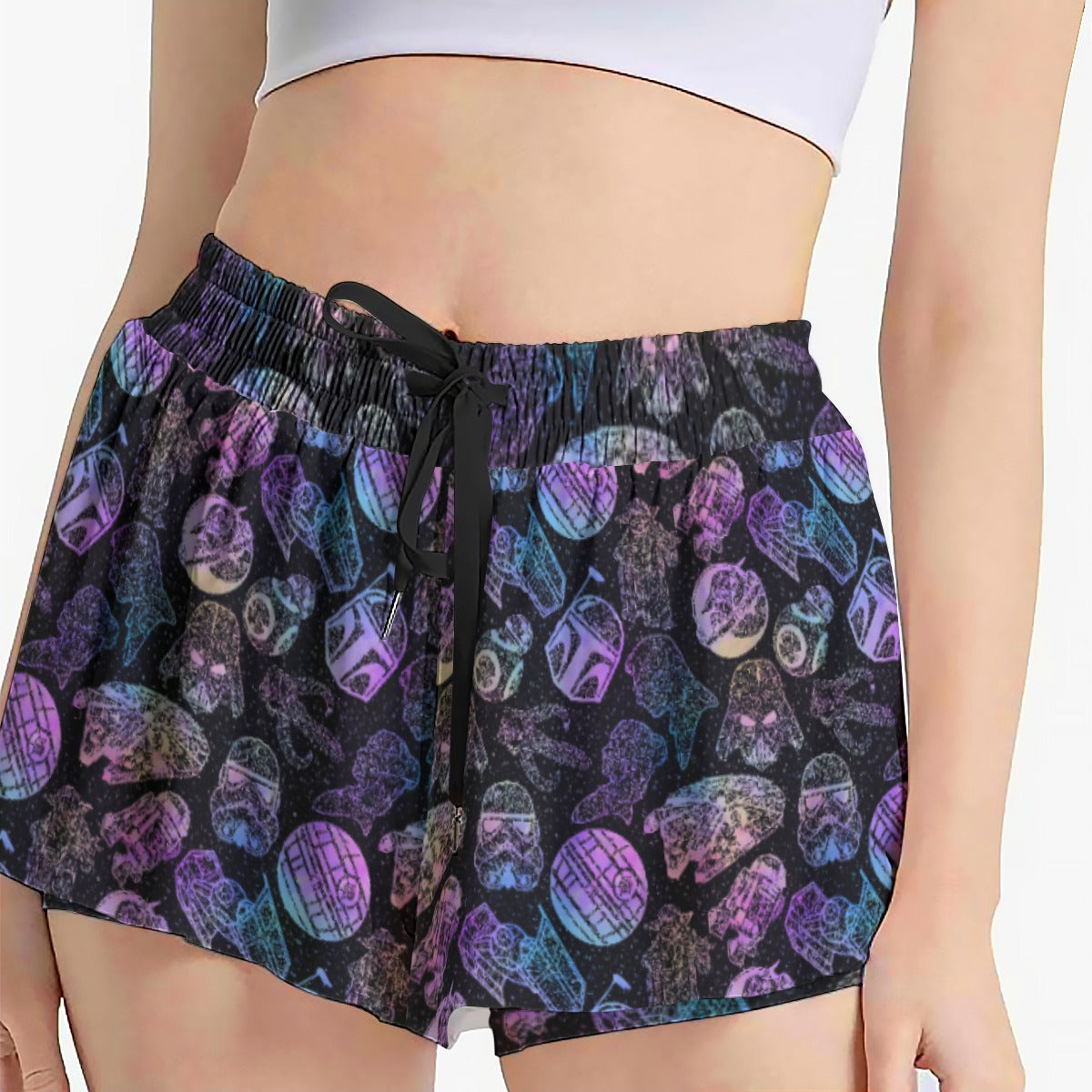 Watercolor Galactic Mandalas - Women's Flowy Pocket Shorts