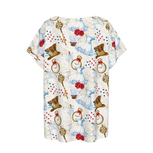 Curious Wonderland Icons - Women’s Relaxed Fit Scoop Tee